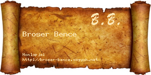 Broser Bence névjegykártya